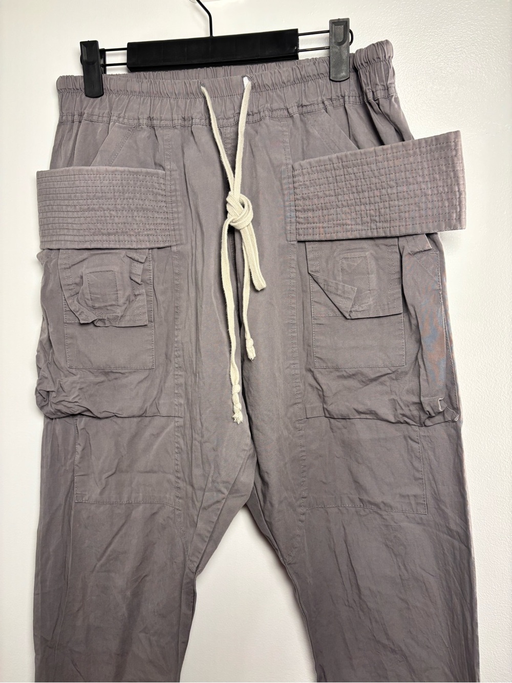 MNML Men's Cargo Drawstring Pants - Gray - Picture 3 of 7
